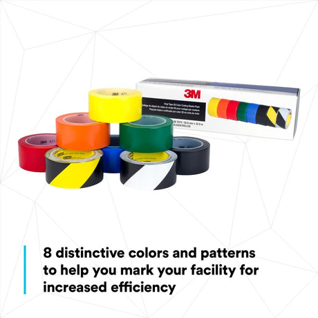 3M 5S Vinyl Tape Safety and 5S Color Coding Pack, 2 in x 36 yd, Assorted Colors (7100123108) (8 Pack) - 6