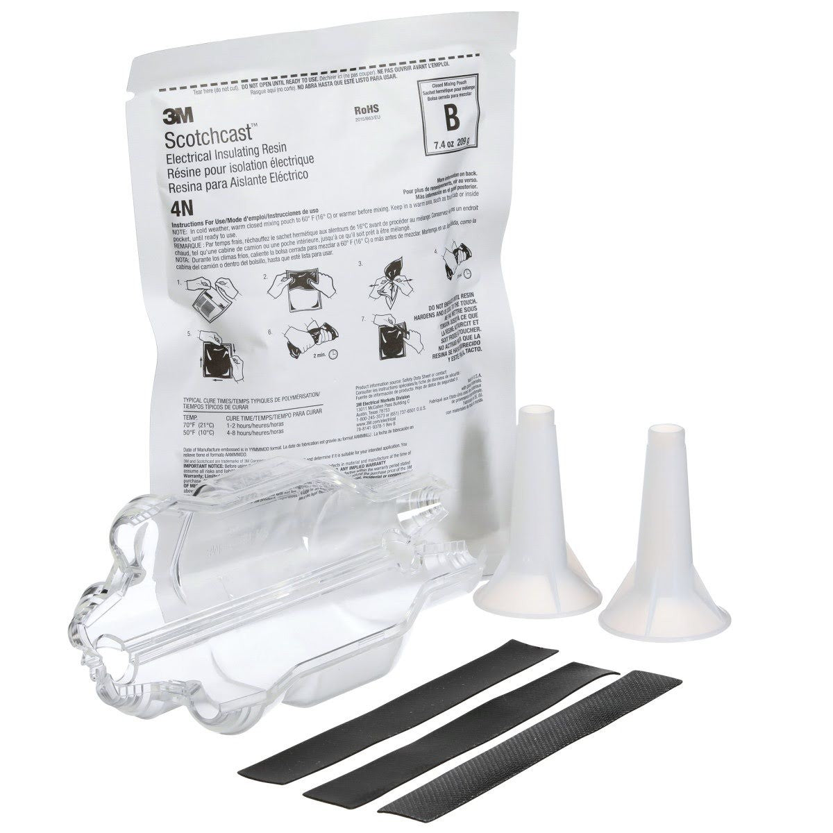 3M Scotchcast Wye Resin Splice Kit, 1-5 kV, Non-Shielded (82-B1N) (7100123111)  - (10Pack) - 3