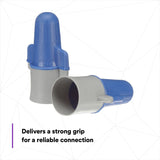3M B/G+POUCH Wire Connector, Twist On, Blue/Gray, 14-6 AWG (7100127167) (500 Pack) - 2