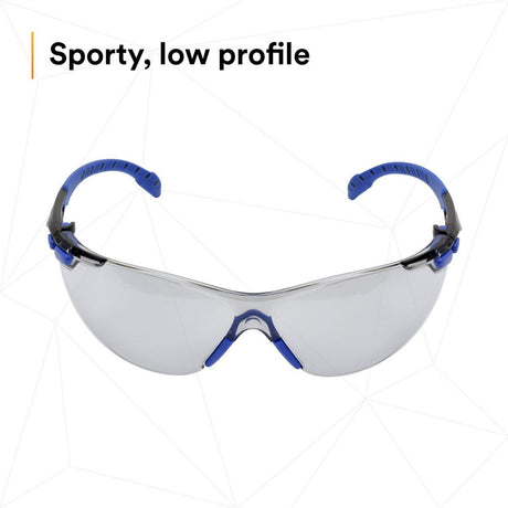 3M S1107SGAF Solus 1000 Series Safety Glasses Scotchgard Anti-Fog Indoor/Outdoor Grey Lens Blue/Black Frame (S1107SGAF) (7100131794)  - (20Pack) - 3