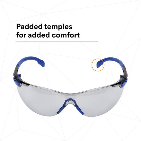3M S1107SGAF Solus 1000 Series Safety Glasses Scotchgard Anti-Fog Indoor/Outdoor Grey Lens Blue/Black Frame (S1107SGAF) (7100131794)  - (20Pack) - 4