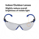 3M S1107SGAF Solus 1000 Series Safety Glasses Scotchgard Anti-Fog Indoor/Outdoor Grey Lens Blue/Black Frame (S1107SGAF) (7100131794)  - (20Pack) - 5