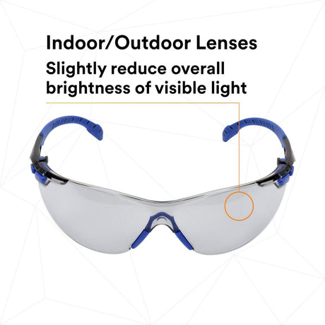 3M S1107SGAF Solus 1000 Series Safety Glasses Scotchgard Anti-Fog Indoor/Outdoor Grey Lens Blue/Black Frame (S1107SGAF) (7100131794)  - (20Pack) - 5