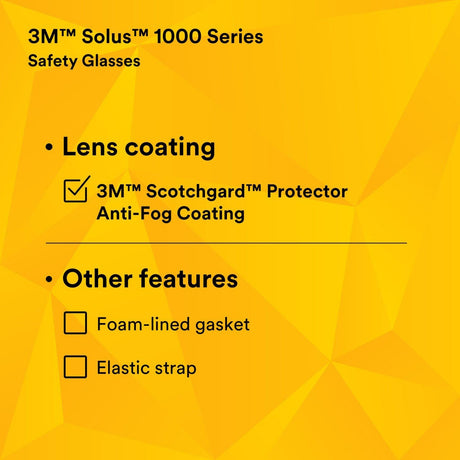 3M S1107SGAF Solus 1000 Series Safety Glasses Scotchgard Anti-Fog Indoor/Outdoor Grey Lens Blue/Black Frame (S1107SGAF) (7100131794)  - (20Pack) - 9