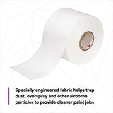 3M 36850 Dirt Trap Protection Material , White Color, Nonwoven, Overspray Protection, Traps Dust and Debris, Clean, 6 in x 300 ft (7100132342) (4 Pack) - 5