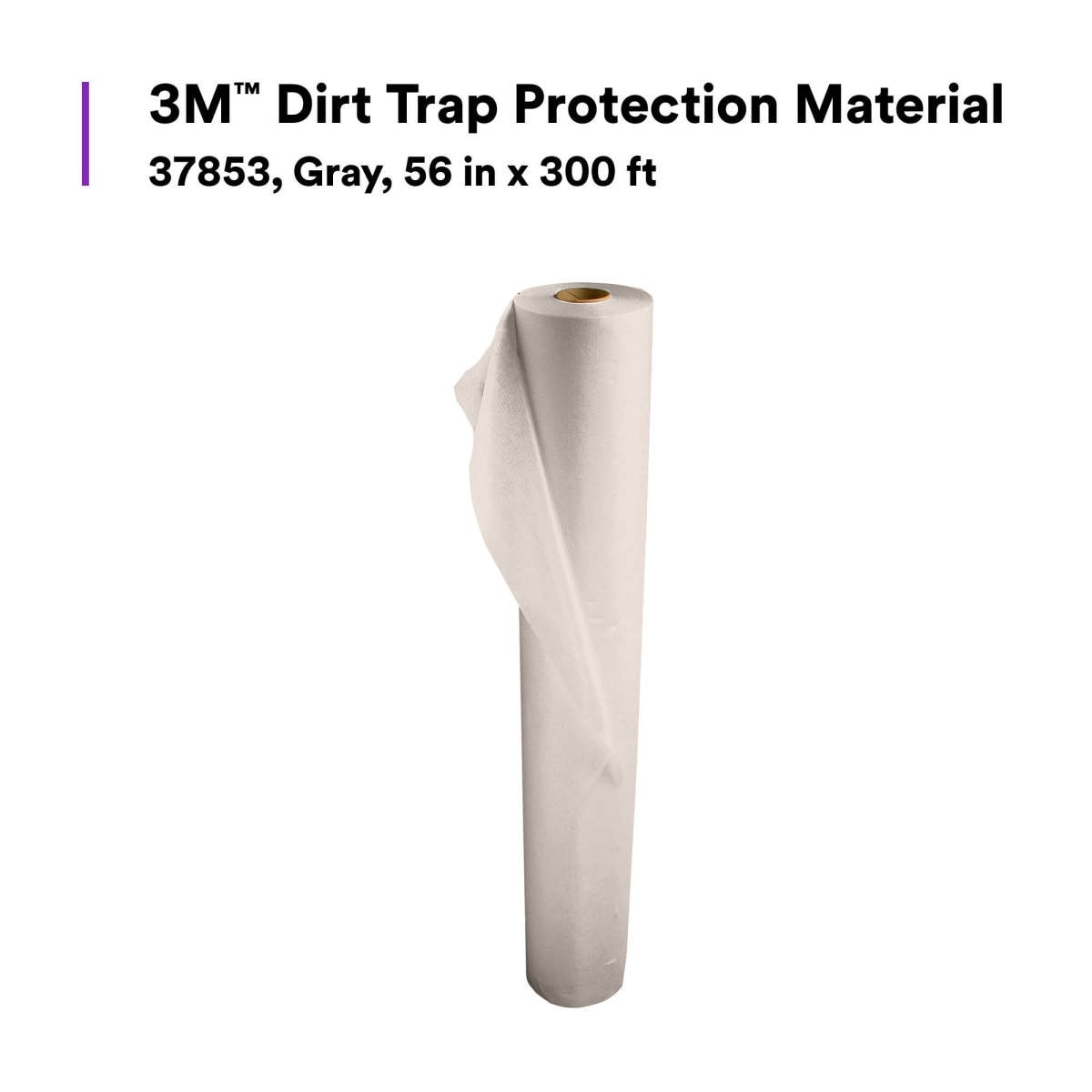 3M 37853 Dirt Trap Protection Material, Gray, Nonwoven, Overspray Protection, 56 in x 300 ft (7100132344) - 2