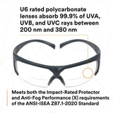 3M SF620SGAF SecureFit, Clear Scotchgard Anti-fog Lens +2.0 Diopter (7100132359)  - (20 Pack) - 6