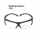 3M SF625SGAF SecureFit Safety Glasses, Clear Scotchgard Anti Fog Anti Scratch Lens, +2.5 Diopter, Gray Temples (7100132360)  - (20Pack) - 3