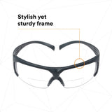 3M SF625SGAF SecureFit Safety Glasses, Clear Scotchgard Anti Fog Anti Scratch Lens, +2.5 Diopter, Gray Temples (7100132360)  - (20Pack) - 5
