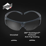 3M SF625SGAF SecureFit Safety Glasses, Clear Scotchgard Anti Fog Anti Scratch Lens, +2.5 Diopter, Gray Temples (7100132360)  - (20Pack) - 7