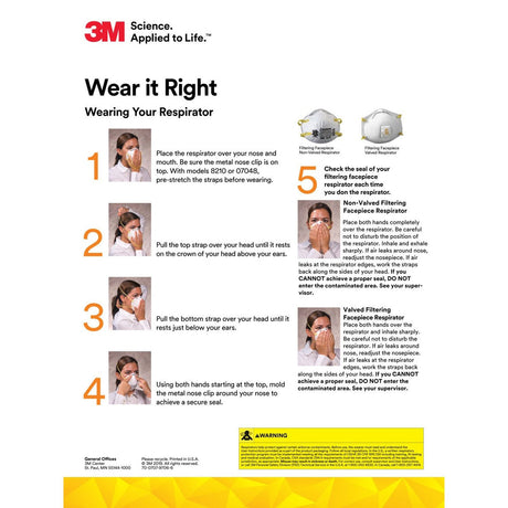 3M 46457 8210 Particulate Respirator N95 Cup Style Disposable, Standard Size (7100132742) (160 Pack) - 10