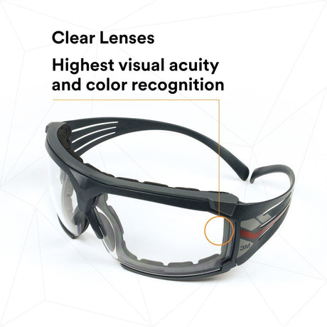3M SF601SGAF-FM SecureFit Safety Glasses, Clear Scotchgard Anti-Fog Lens, Black Frame (7100133322)  - (20Pack) - 9