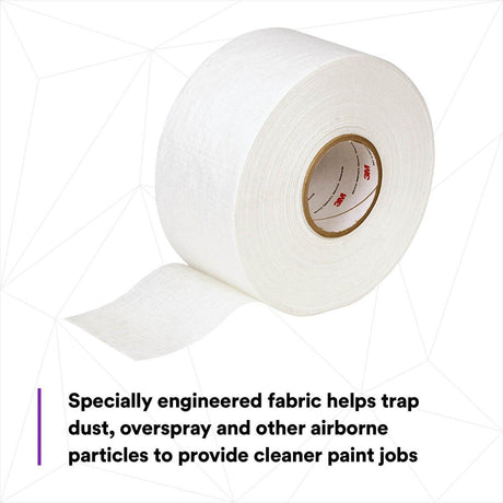 3M 36849 Dirt Trap Protection Material, Polyester Nonwoven Overspray Protection Roll, White, 4 in x 300 ft (7100133779)  - (6 Pack) - 3