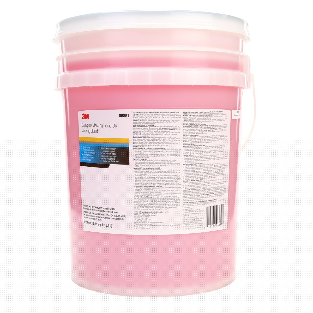 3M 06851 Overspray Masking Liquid Dry Water Based Sprayable Liquid Red 5 Gallon (7100136751)