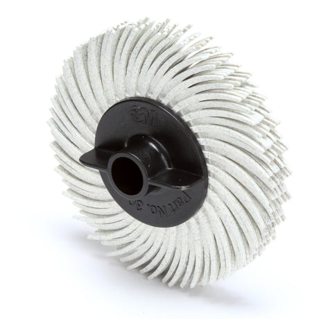 3M RB-ZB Scotch-Brite Radial Bristle Disc, 120 Grit, White, 2 in x 3/8 in, Thin Bristle, Center Hole (7100138294) (80 Pack) - 3