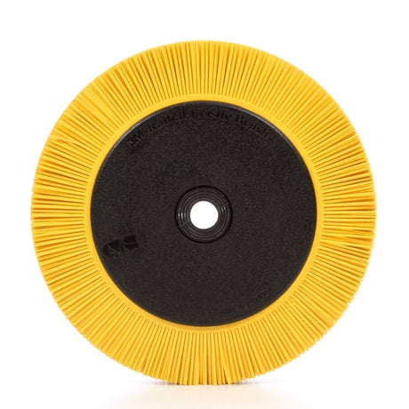 3M BB-ZB Scotch-Brite Radial Bristle Brush, Ceramic Aluminum Oxide, 80 Grit, Yellow, 8 in x 1 in x 1-1/4 in, 6000 rpm, With Flange (7100138333) (2 Pack)
