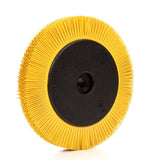 3M BB-ZB Scotch-Brite Radial Bristle Brush, Ceramic Aluminum Oxide, 80 Grit, Yellow, 8 in x 1 in x 1-1/4 in, 6000 rpm, With Flange (7100138333) (2 Pack) - 2