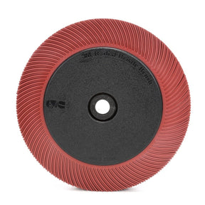 3M BB-ZB Scotch-Brite Radial Bristle Brush, Ceramic Aluminum Oxide, 220 Grit, Red, 7 5/8 in x 1 in x 1-1/4 in, 6000 rpm, with Flange (7100138335) (2 Pack)