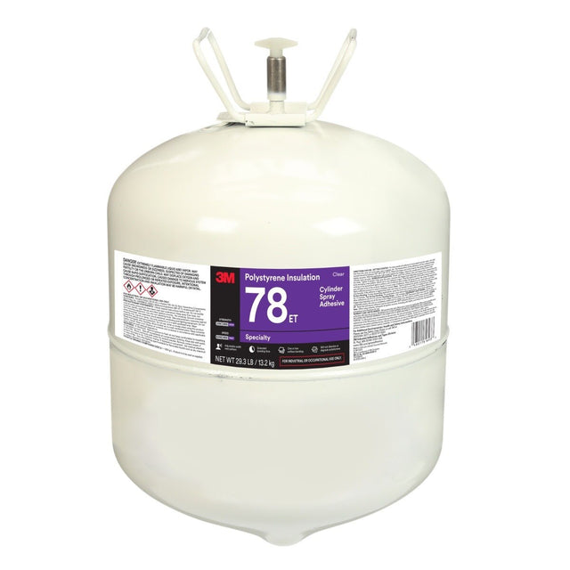 3M 78 ET 78ET Polystyrene Insulation, Cylinder Spray Adhesive, Clear, Large (Net Wt 29.3 lb) (7100138815)