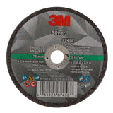 3M 87458 Silver Cut-Off Wheel T1, 3 in x .035 in x 3/8 in for Pipe Cutting on Stainless and Mild Steel (7100139208) (50 Pack)