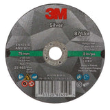 3M 87459 Silver Cut-Off Wheel 3 in x 0.060 in x 3/8 in for Stainless and Mild Steel Pipe Cutting (7100139210) (50 Pack) - 2