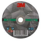 3M 87459 Silver Cut-Off Wheel 3 in x 0.060 in x 3/8 in for Stainless and Mild Steel Pipe Cutting (7100139210) (25 Pack) - 2