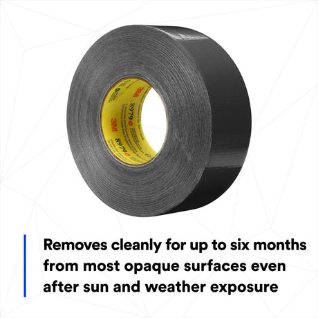 3M 8979 Performance Plus Duct Tape Heavy Duty, Black, 72 mm x 54.8 m, 11.5 mil, 6 Month Clean Removal, UV and Weather Resistant (7100139310) (12 Pack) - 6