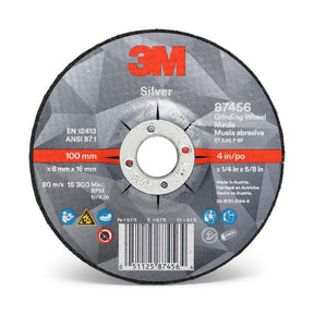 3M 87456 Silver Depressed Center Grinding Wheel, 36+, T27, 4 in x 1/4 in x 5/8 in (7100141076) (20 Pack)