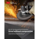 3M 87455 Silver Depressed Center Grinding Wheel, 36+, T27, 4 in x 1/4 in x 3/8 in (7100141077) (10 Pack) - 3