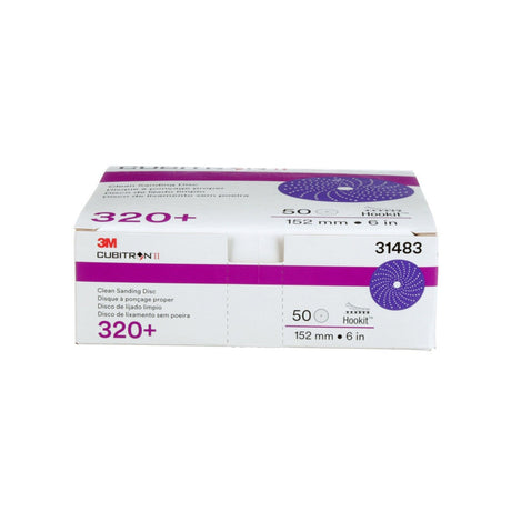 3M 737U 31483 Cubitron II Hookit Clean Sanding Abrasive Disc, 6 in, 320+, Purple (7100141496) (50 Pack) - 8