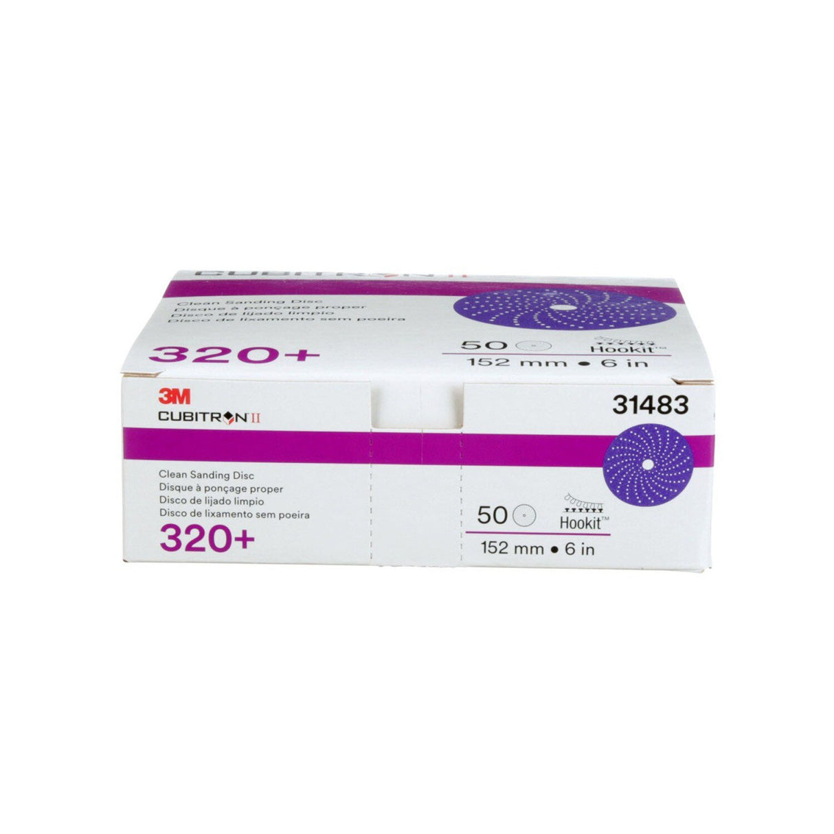 3M 737U 31483 Cubitron II Hookit Clean Sanding Abrasive Disc, 6 in, 320+, Purple (7100141496) (200 Pack) - 8