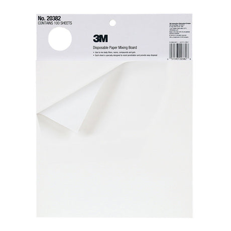 3M B-20382 Disposable Paper Mixing Board, Non Porous, Solvent Resistant, Non Soak, Large Sheet, 10 in x 13 in, 100 Sheets/Board (7100144396) (12 Pack)