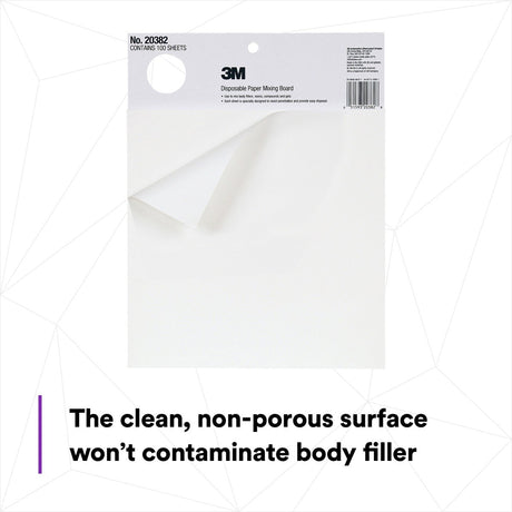3M B-20382 Disposable Paper Mixing Board, Non Porous, Solvent Resistant, Non Soak, Large Sheet, 10 in x 13 in, 100 Sheets/Board (7100144396) (12 Pack) - 3