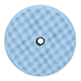 3M 05708 Hookit Ultrafine Foam Polishing Pad, Double Sided Quick Connect, Waffle Face, Blue, 8 in (7100145281)  - (6 Pack) - 2