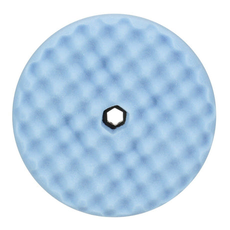 3M 05708 Hookit Ultrafine Foam Polishing Pad, Double Sided Quick Connect, Waffle Face, Blue, 8 in (7100145281)  - (6 Pack) - 2