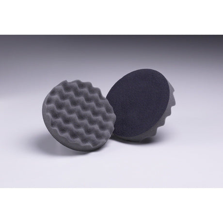 3M 05707 Foam Polishing Pad, Waffle Face, Double Sided, Quick Connect, Black, 8 in (7100145283)  - (6 Pack) - 2