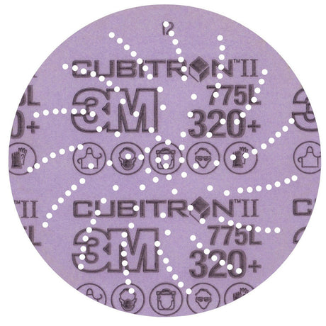 3M 775L Xtract Hookit Clean Sanding Film Disc, 320+, Purple, 5 in, Die 500LG (7100145363) (250 Pack)