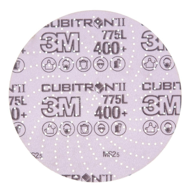 3M 775L Cubitron II Hookit Film Disc, 400 Plus, Purple, 6 in, Die 600LG (7100145455) (250 Pack)