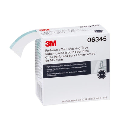 3M Perforated Trim Masking Tape, 5 mm Hard Band, 50.8 mm x 10 m (06345) (7100145500)  - (6Pack) - 2