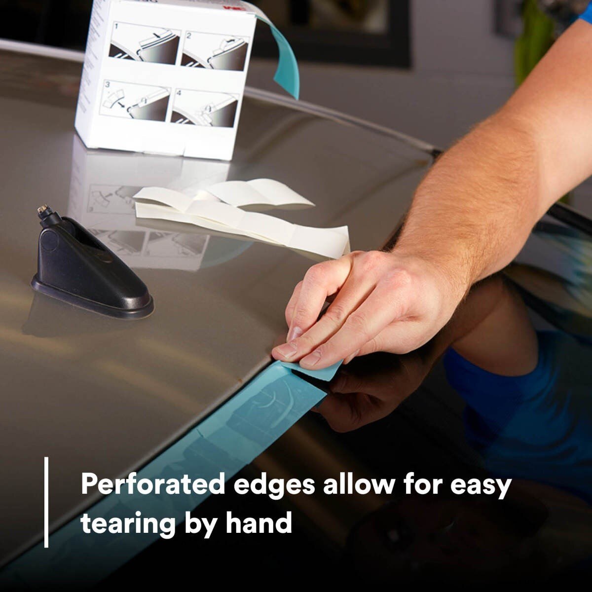 3M Perforated Trim Masking Tape, 10 mm Hard Band, Blue, 50.8 mm x 10 m (06349) (7100145501)  - (6Pack) - 8