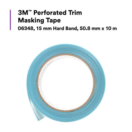 3M Perforated Trim Masking Tape, 15 mm Hard Band, 50.8 mm x 10 m (06348) (7100145502)  - (6Pack) - 3
