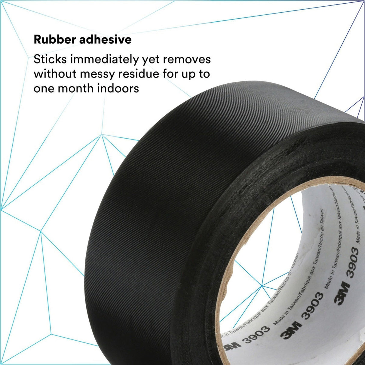 3M 3903 Vinyl Duct Tape, Black, 2 in x 50 yd, 6.5 mil, Individually Wrapped (7100145924)  - (24Pack) - 9