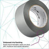 3M Vinyl Duct Tape 3903 Gray 2 in x 50 yd 7.3 mil Roll (3903) (7100145925)  - (24Pack) - 2