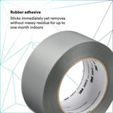 3M Vinyl Duct Tape 3903 Gray 2 in x 50 yd 7.3 mil Roll (3903) (7100145925)  - (24Pack) - 3