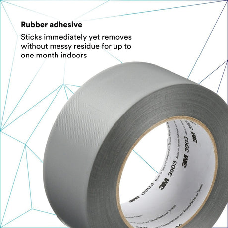 3M Vinyl Duct Tape 3903 Gray 2 in x 50 yd 7.3 mil Roll (3903) (7100145925)  - (24Pack) - 3