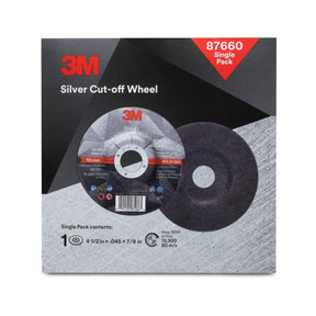 3M 87660 Silver Cut-Off Wheel, 36+, T27, 4.5 in x 0.045 in x 7/8 in (7100147388)  - (10Pack)