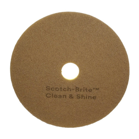 3M 09553 Scotch-Brite Clean and Shine Floor Pad, Brown, Super Fine, 22 in, Center Hole (7100147996) (5 Pack)