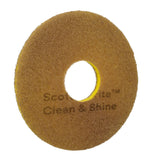 3M Scotch-Brite Clean and Shine Pad, Brown, Super Fine, 11 in (7100148036) (5 Pack) - 2