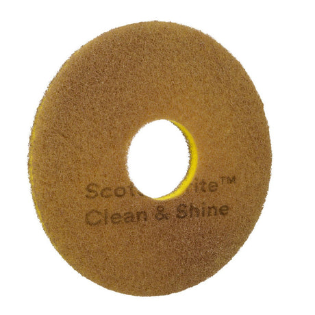3M Scotch-Brite Clean and Shine Pad, Brown, Super Fine, 11 in (7100148036) (5 Pack) - 2