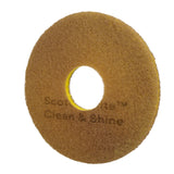 3M Scotch-Brite Clean and Shine Pad, Brown, Super Fine, 11 in (7100148036) (5 Pack) - 3
